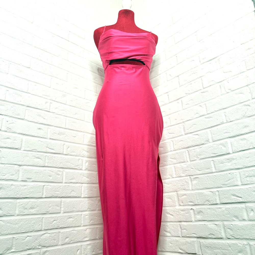Pink Formal Cutout High Slit Dress – Women’s Size M